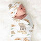 PERSONALISED SAFARI ANIMAL SWADDLE- 2 NAMES