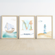 Nautical Ocean - Set of 3 Digital Prints