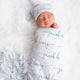 Personalised Baby Swaddle with tail font