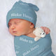 Personalised Baby Swaddle with classical fonts