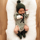 Snuggle Hunny Olive Stripe Long Sleeve Bodysuit