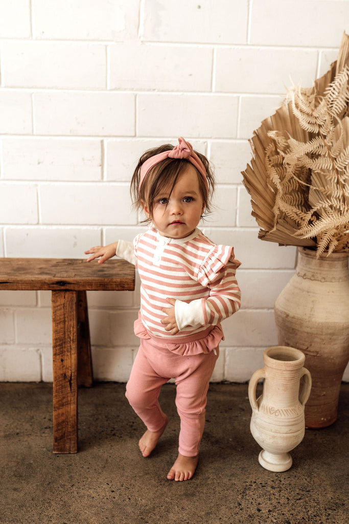 Snuggle Hunny Rose Stripe Long Sleeve Bodysuit Success - 3