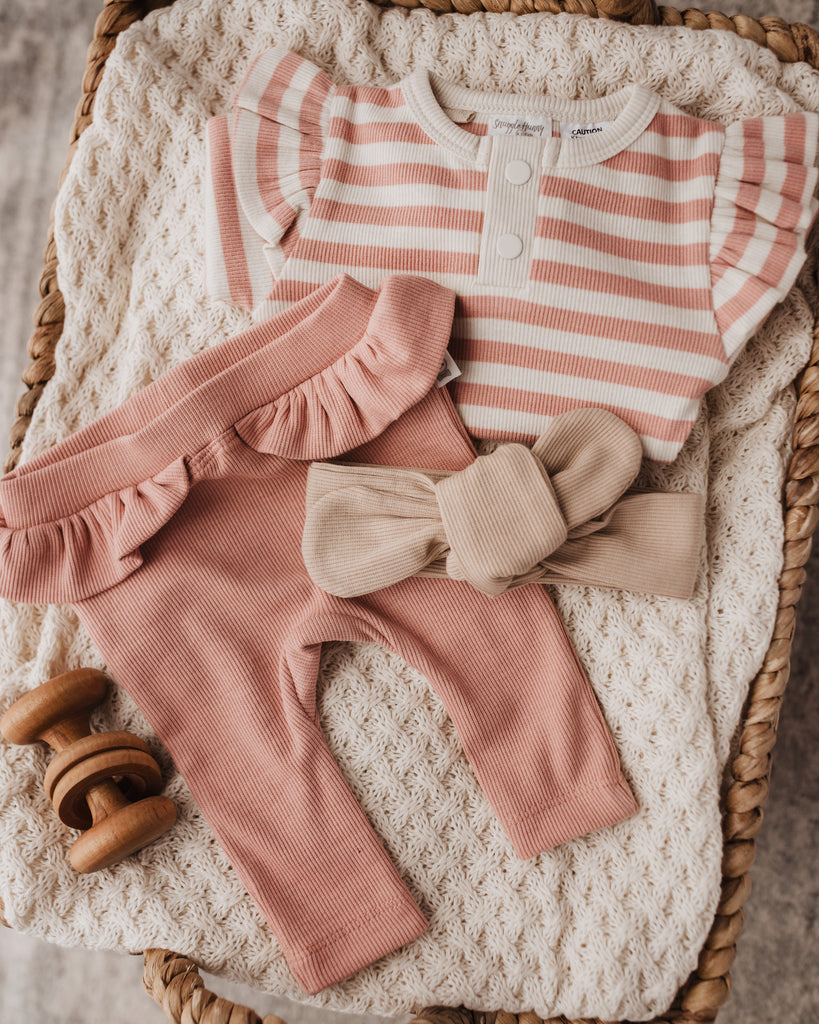 Snuggle Hunny Rose Stripe Long Sleeve Bodysuit Success - 1